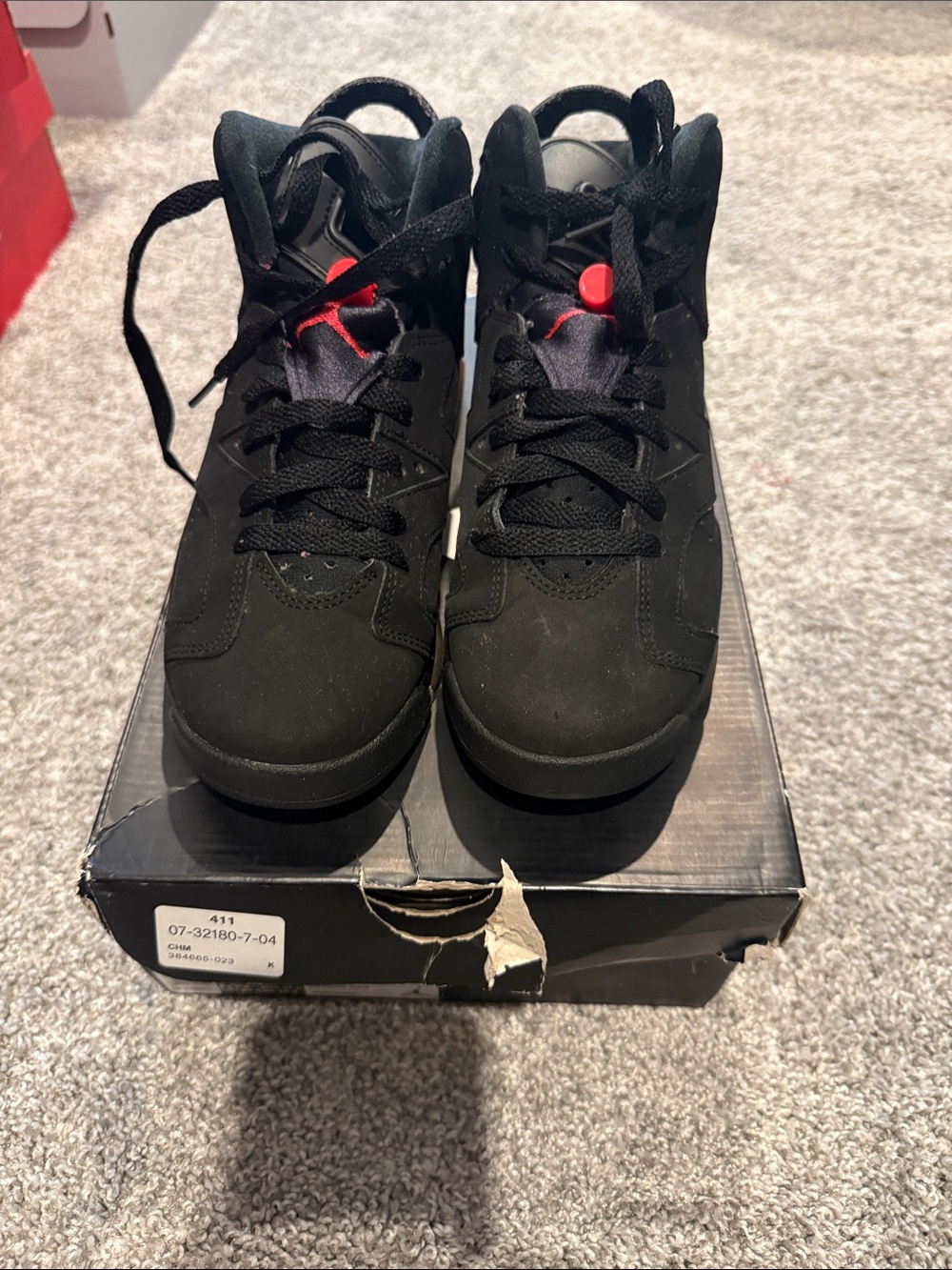 Jordan Black with Red Accents High-Top Sneakers